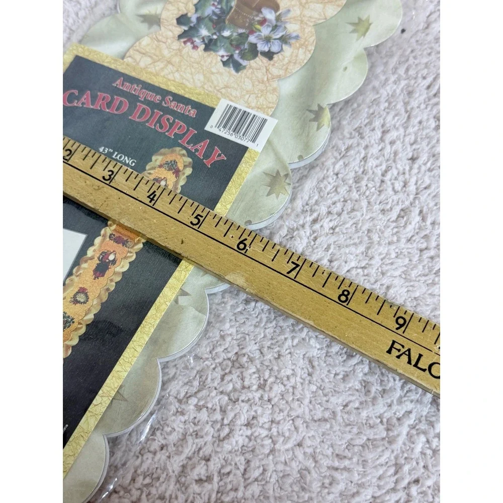 Giftco Antique Santa Christmas Card Display 43 Inch Long Holds 30 Cards Vintage